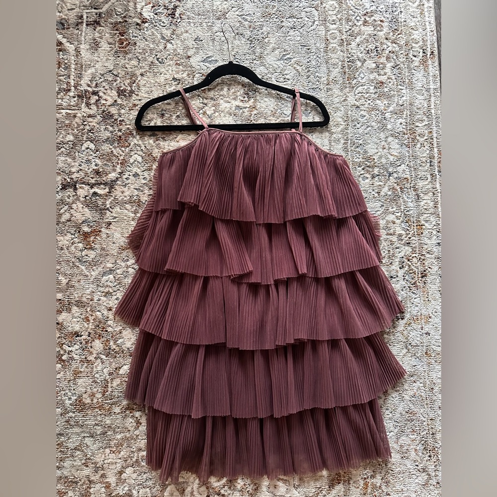 NEW Wilder Boutique Frill/Layered Dress - Plum - Size Small